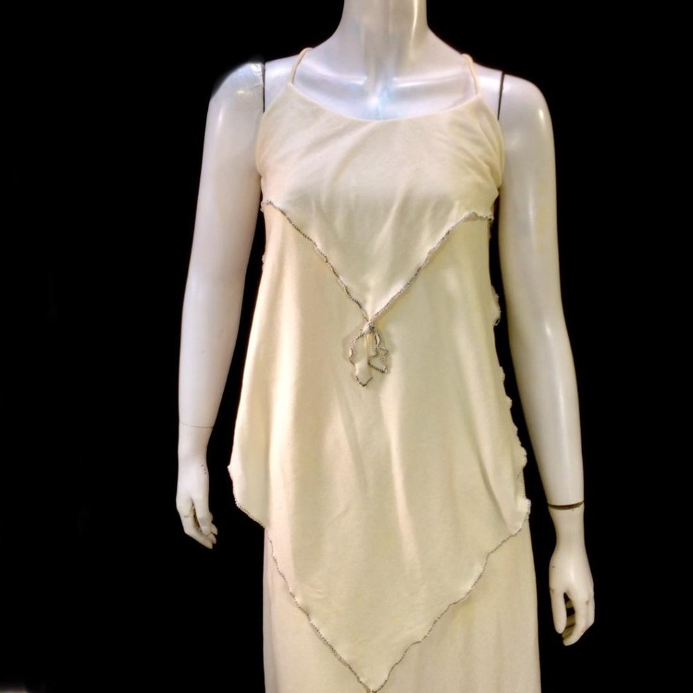 Vtg 70's Ivory Layered Midi Dress